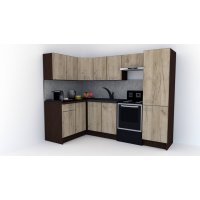Bucatarie de Colt GENA NEW 2 ST. 140-250, Fara Corp de Cuptor, Wenge / Decor K002